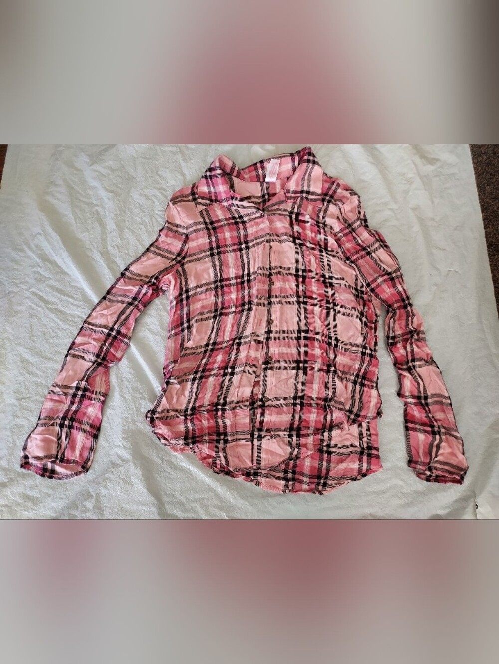 No Boundaries Pink Plaid Button-Down Shirt